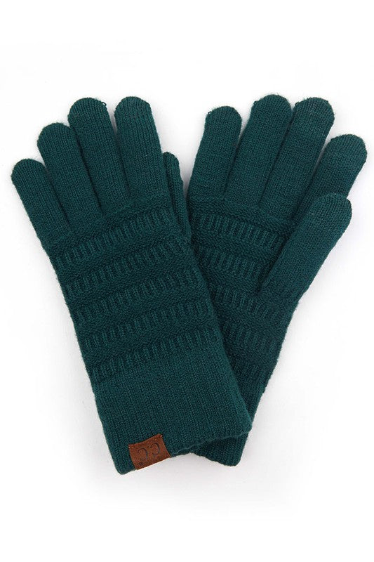 STAY WARM RIBBED KNIT GLOVES