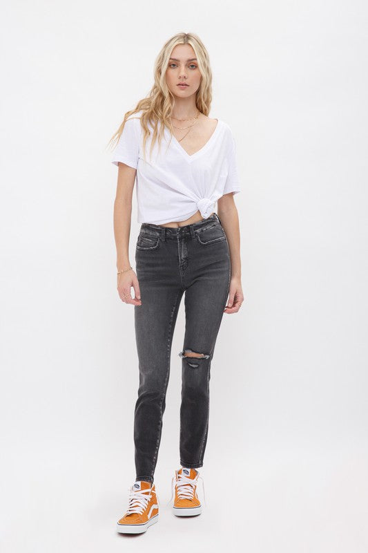 KIDONITSA MID RISE ANKLE SKINNY JEAN